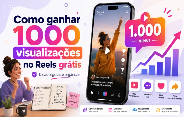 Leia mais sobre o artigo Como ganhar 1000 visualizações no Reels grátis: guia seguro para sair do zero