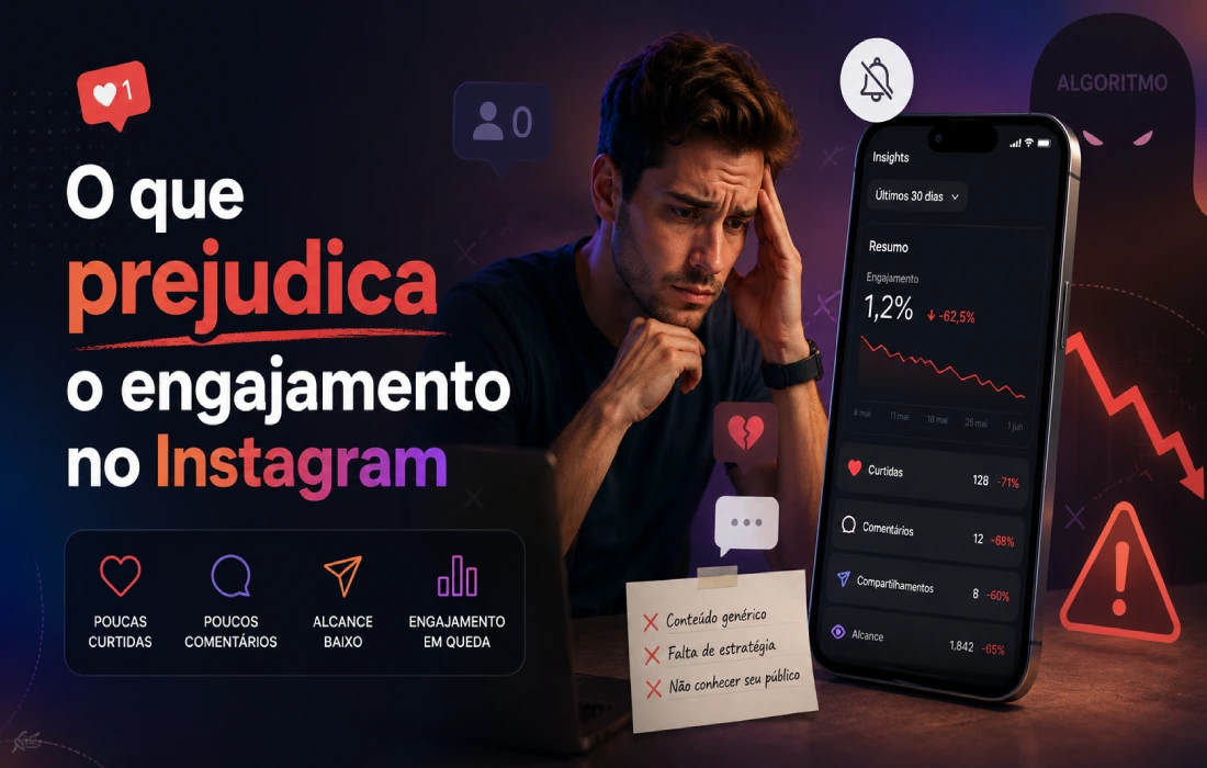 Leia mais sobre o artigo O que prejudica o engajamento no Instagram: erros que derrubam seu alcance e como corrigir
