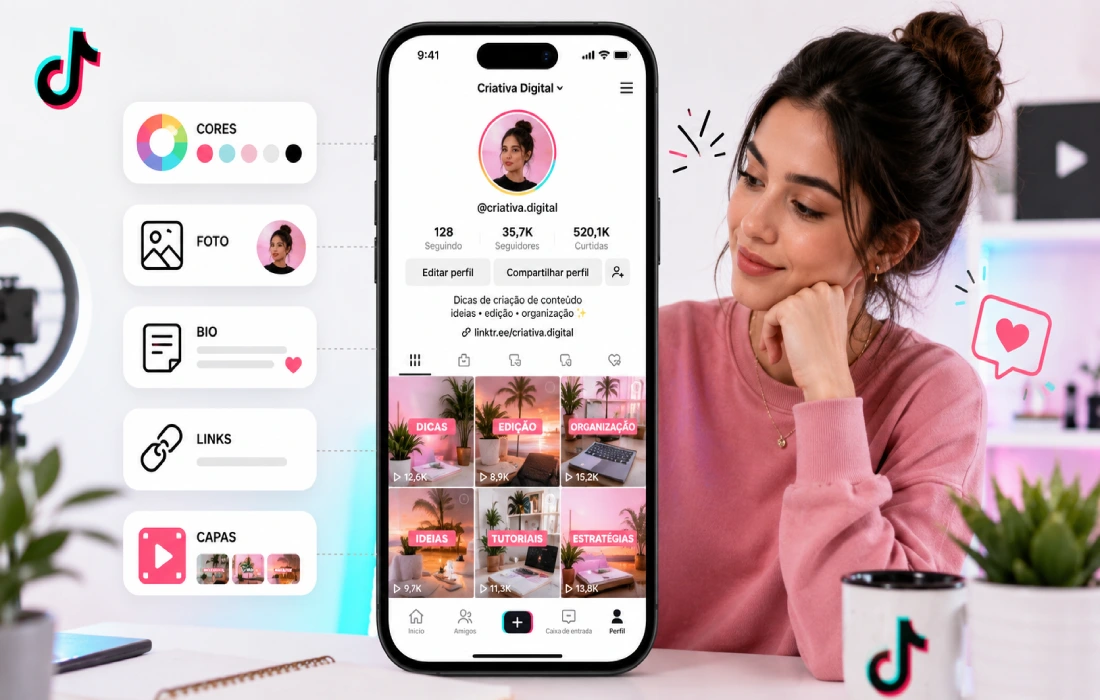 Leia mais sobre o artigo Como Deixar o Perfil do TikTok Bonito: 12 Dicas para Organizar sua Conta