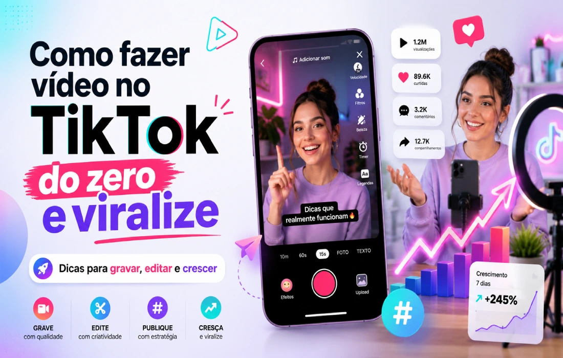 No momento, você está visualizando Como fazer vídeo no TikTok do zero e viralize: guia prático