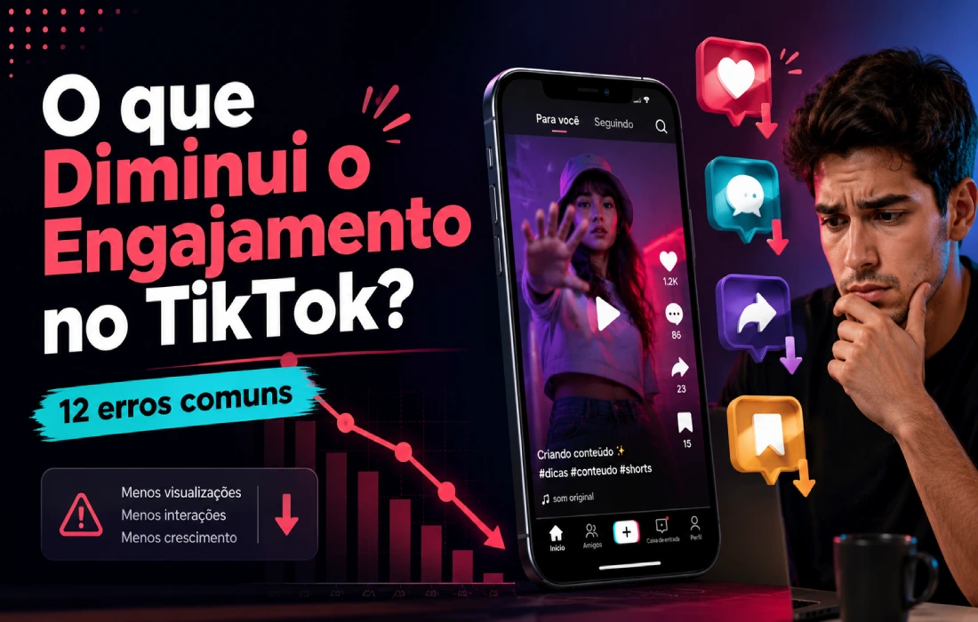 No momento, você está visualizando O que Diminui o Engajamento no TikTok? 12 Erros e Como Corrigir
