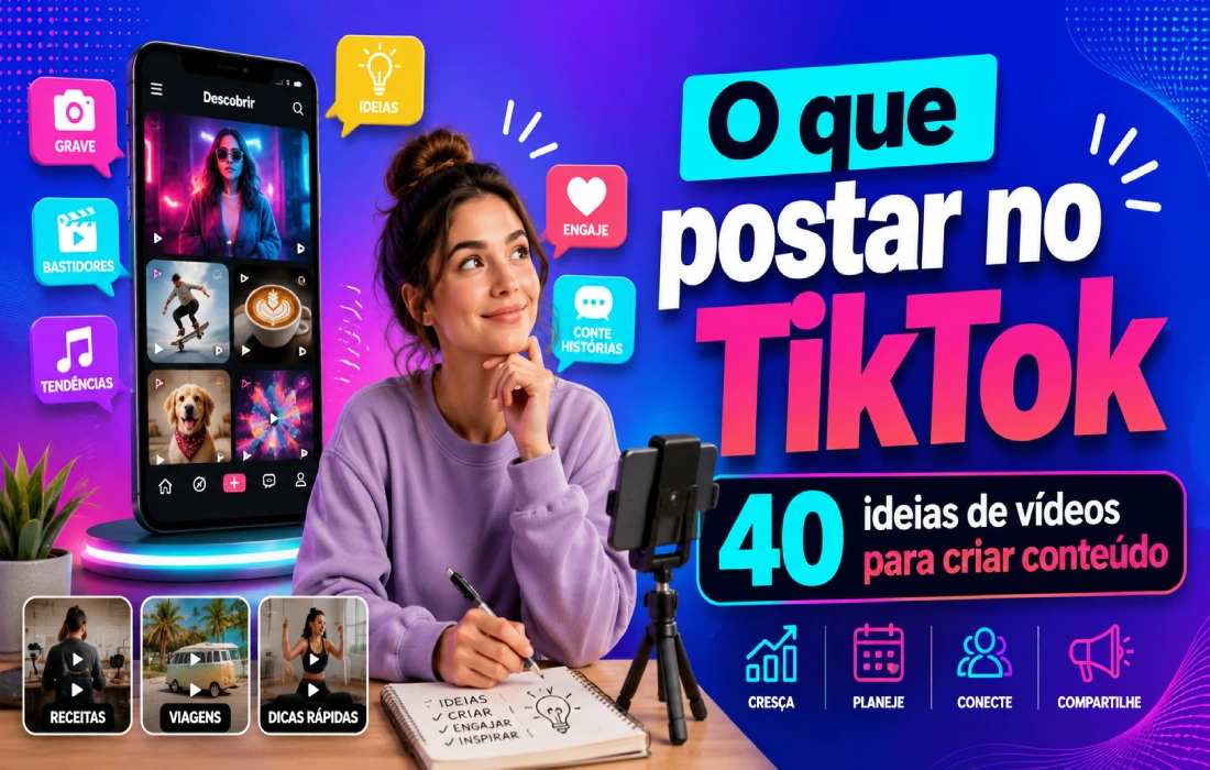No momento, você está visualizando O que postar no TikTok? 40 ideias de vídeos para criar conteúdo